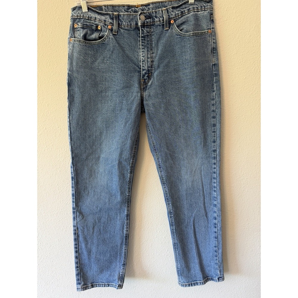 Levis 541 Straight Stretch Jeans Mens 37x32 Medium Wash Blue Denim